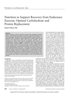 Nutrition to Support Recovery from Endurance Exercise: Optimal