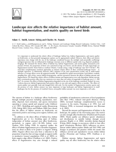 Landscape size affects the relative importance of habitat amount