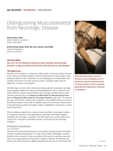Distinguishing Musculoskeletal from Neurologic Disease