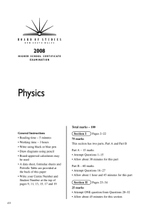 2008 HSC Exam Paper - Physics