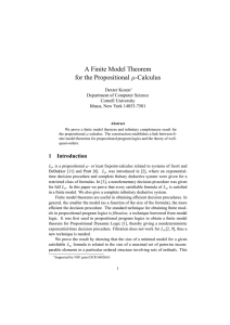 A Finite Model Theorem for the Propositional µ-Calculus