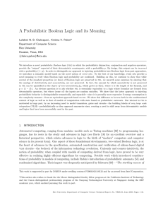 A Probabilistic Boolean Logic and its Meaning