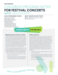 CHILDREN`S PROGRAM NOTES - Aspen Music Festival And School