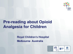 Pre-reading about Opioid Analgesia for Children