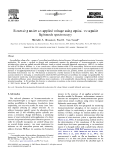 Biosensing under an applied voltage using optical waveguide