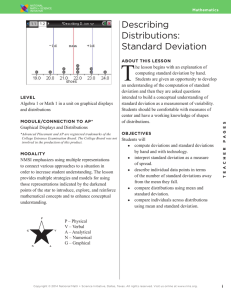 Describing Distributions: Standard Deviation