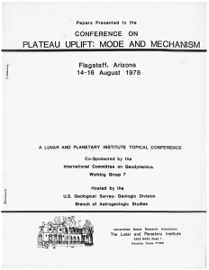 Papers presented to the conference on Plateau Uplift, Mode and