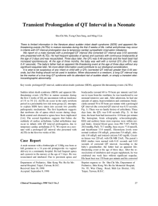 Transient Prolongation of QT Interval in a Neonate