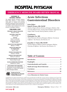 Acute Infectious Gastrointestinal Disorders