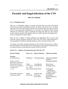 Parasitic and fungal infections of the CNS