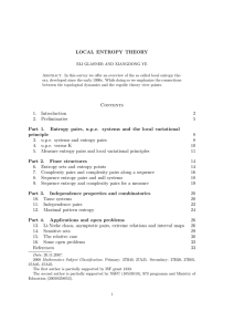 Local entropy theory - School of Mathematical Sciences