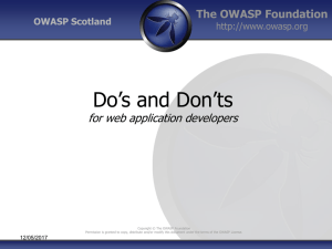 Do`s and Don`ts for web application developers