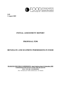 initial assessment report proposal p298 benzoate and sulphite