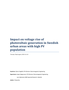 Impact on voltage rise of photovoltaic generation in Swedish