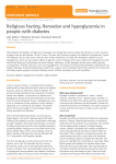 Religious fasting, Ramadan and hypoglycemia in people with diabetes