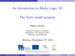 An Introduction to Modal Logic VII The finite model property