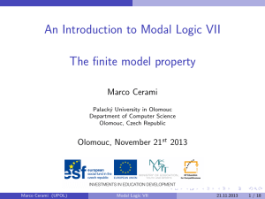 An Introduction to Modal Logic VII The finite model property