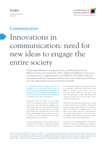 Innovations in communication: need for new ideas to engage the