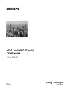 MD-P1 and MD-P1D Model Power Meters User Guide