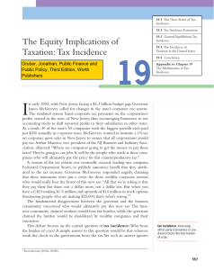 The Equity Implications of Taxation: Tax Incidence