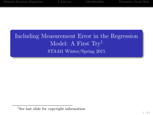 Including Measurement Error in the Regression Model: A First Try