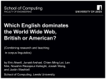 Dominance of British and American English on the World Wide Web