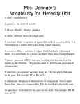 Mrs. Deringerʼs Vocabulary for Heredity Unit