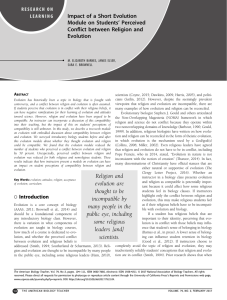 Impact of a Short Evolution Module on Students` Perceived Conflict