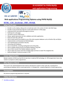 PHP - MYSQL - ISI Academy