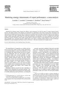 Marketing strategy determinants of export performance: a meta
