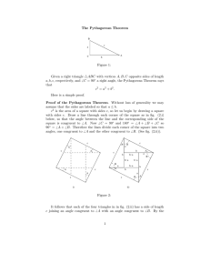 The Pythagorean Theorem Figure 1: Given a right triangle ABC with