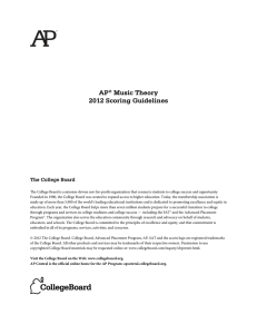 AP® Music Theory 2012 Scoring Guidelines