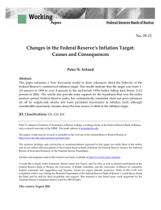 Changes in the Federal Reserve`s Inflation Target: Causes and