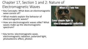 Chapter 17, Section 1: Nature of Electromagnetic Waves