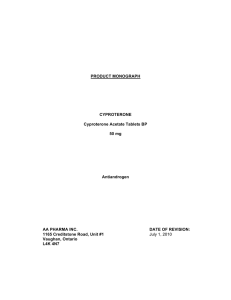 PRODUCT MONOGRAPH CYPROTERONE Cyproterone Acetate