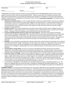 Crown and Bridge Consent Form