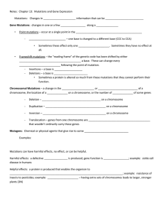 Ch. 13.3 13.4 notes mutations
