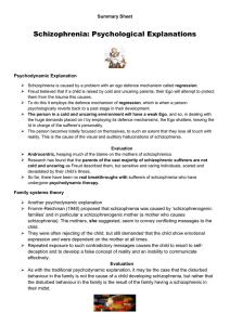 Schizophrenia Psychological Explanations File