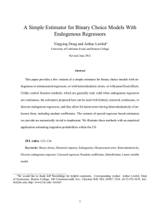 A Simple Estimator for Binary Choice Models With