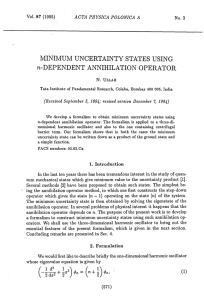 MINIMUM UNCERTAINTY STATES USING n