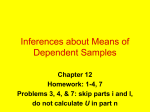 Inferences about Means of Dependent Samples and Statistical
