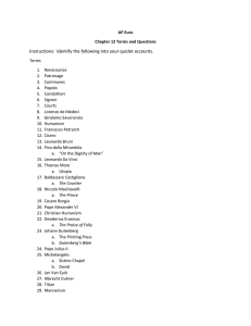 AP Euro Chapter 12 Terms and Questions Instructions: Identify the