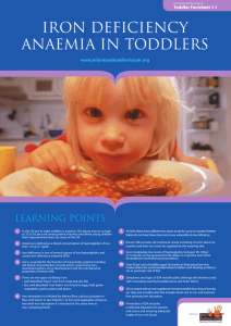 iron deficiency anaemia in toddlers