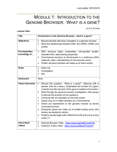 module 1: introduction to the genome browser: what is a gene?