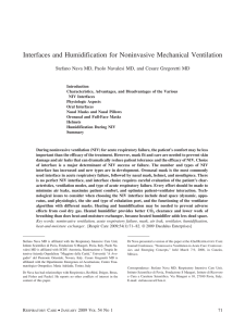 Interfaces and Humidification for Noninvasive