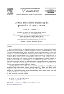 Cortical interactions underlying the production of speech sounds
