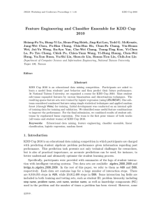 Feature Engineering and Classifier Ensemble for KDD Cup 2010