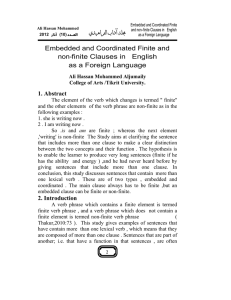 Embedded and Coordinated Finite and non-finite Clauses in