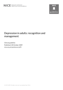 Depression in adults: recognition and management
