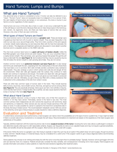 Hand Tumors: Lumps and Bumps